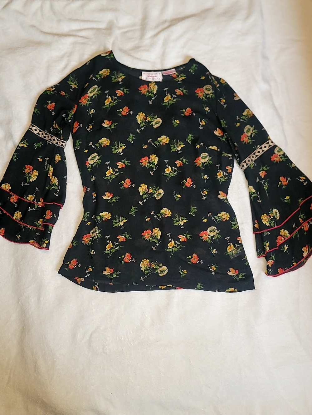 PANHANDLE SLIM Women's FLORAL PRINTED BLOUSE SZ S - Picture 2 of 10